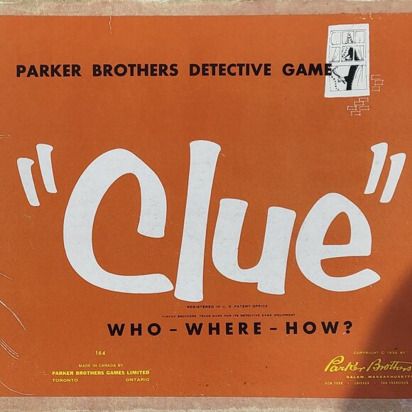 (SOLD) 1956 Clue Board Game - Picture 1 of 4